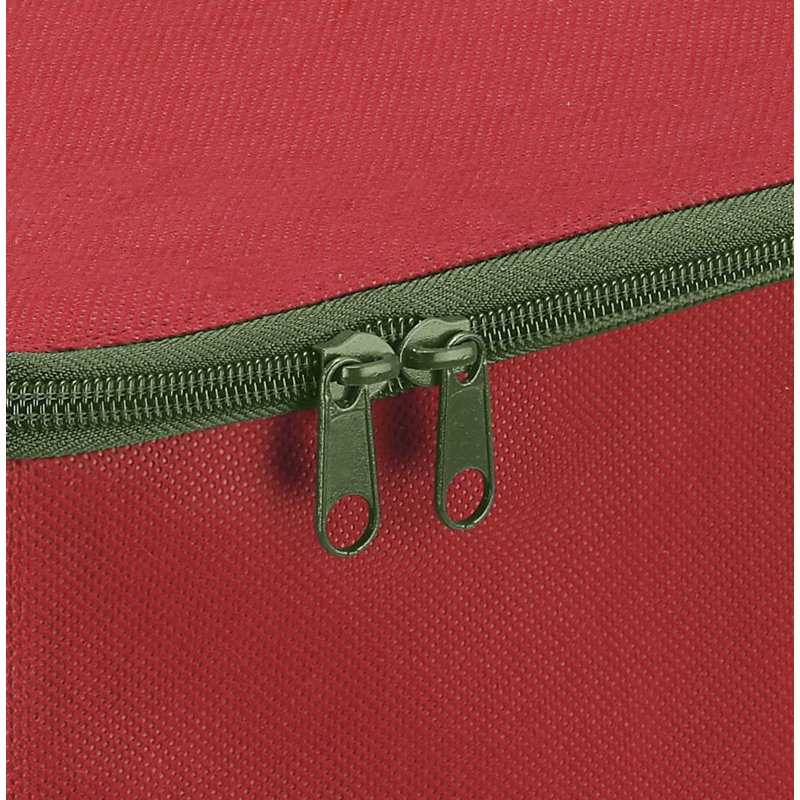 Organisateur de sac-cadeau à fermeture éclair Whitmor - rouge avec bordure verte