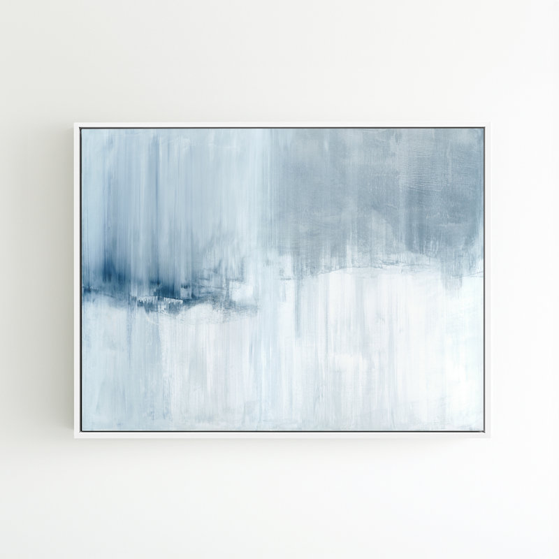«Reverence» par Carol Benson-Cobb - peinture sur toile à cadre flottant, H 37 po x l 49 po, Blanc Newport