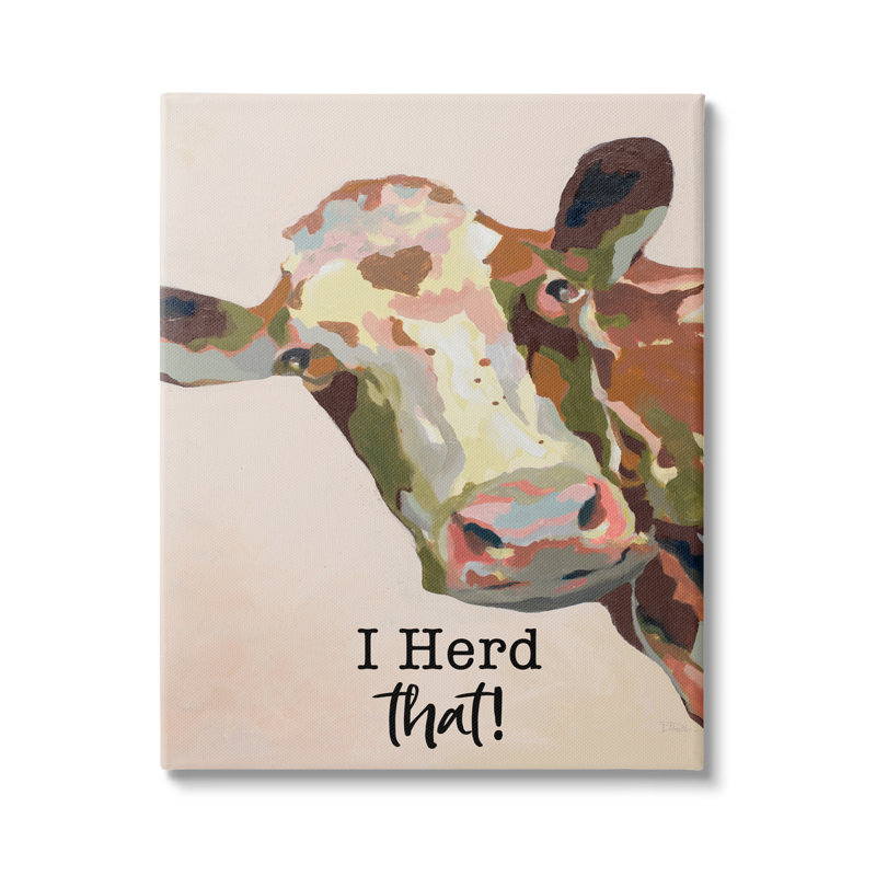 I Herd That! «Farmhouse Cow Expression» par Patricia Pinto, impression sur toile tendue, H 48 po x l 36 po x P 1,5 po