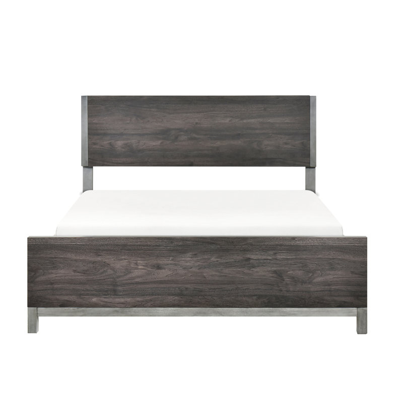 Grand lit moderne, attrait gris brunâtre et argent antique
