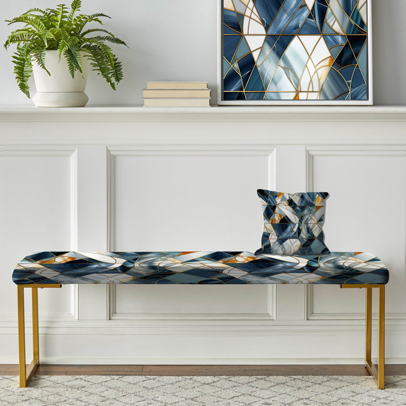 Motif de marbre Enchanted Plaid Odyssey - banc rembourré or