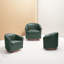 Fauteuil d'appoint moderne pivotant en cuir avec garniture cloutée capitonnée-579513042