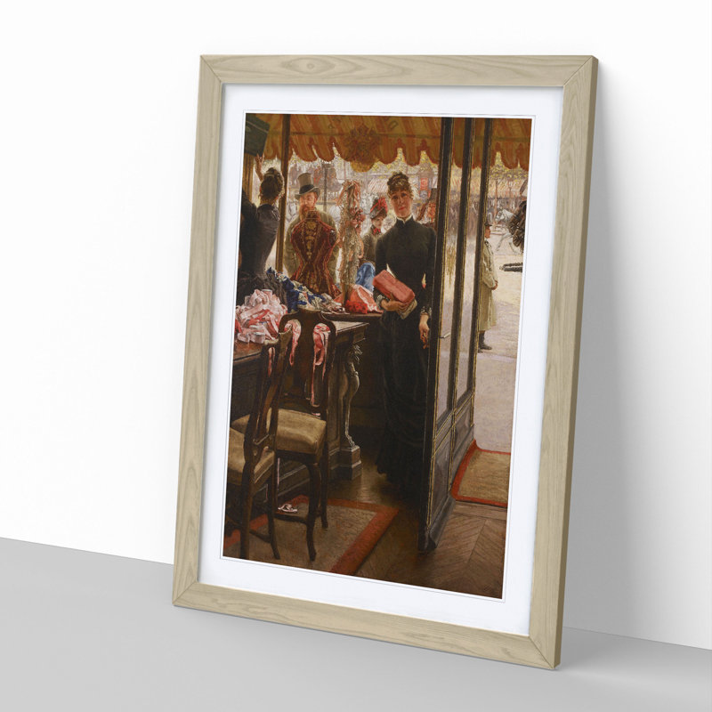 The Shop Girl by James Tissot - Picture Frame Painting, 36cm H x 27cm W x 2cm D, Oak Framed