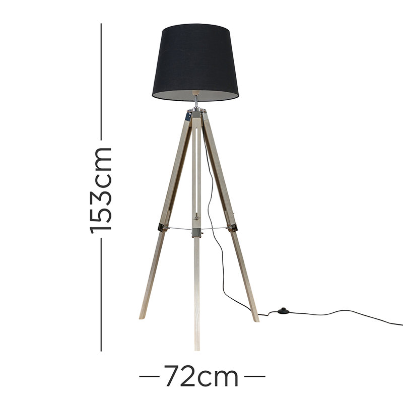Bella Vista Tripod Floor Lamp, Black