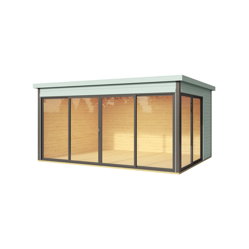 Domeo 4 - 14 x 11 Ft. Premium Log Cabin With Aluminium Sliding Doors (44mm)