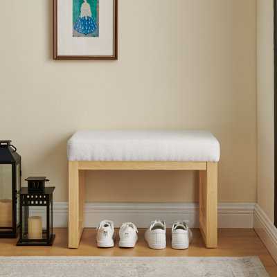 Banc de rangement moderne pour chaussures en bois massif avec assise moelleuse