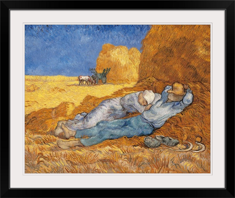 Siesta, ca. 1889-1890. «Musee d'Orsay, Paris, France» par Vincent Van Gogh - reproduction, H 20 po x l 23 po x P 1 po
