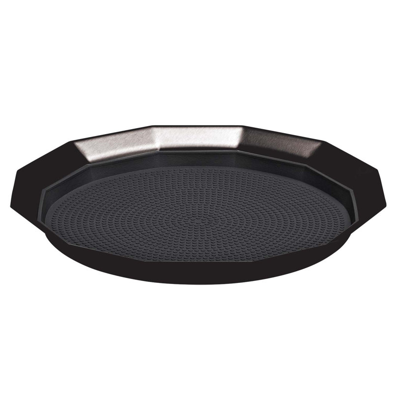 Plateau en acier inoxydable à douze côtés, Noir, H 1,75 po x l 11 po x P 11 po