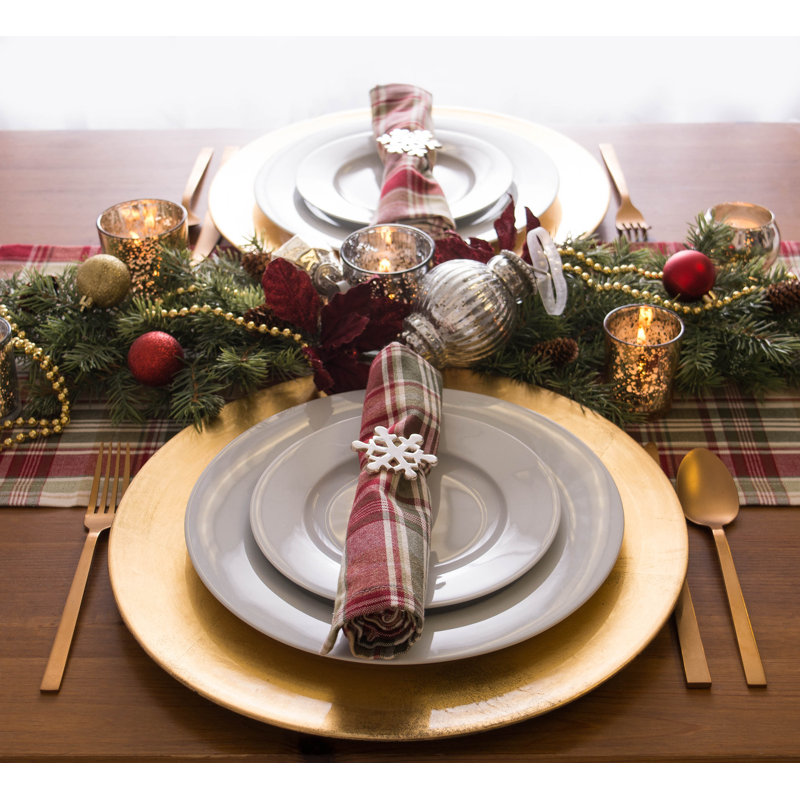 Bridgecliff Autumn Spice Plaid Table Runner, Rectangle 108" L x 14" W