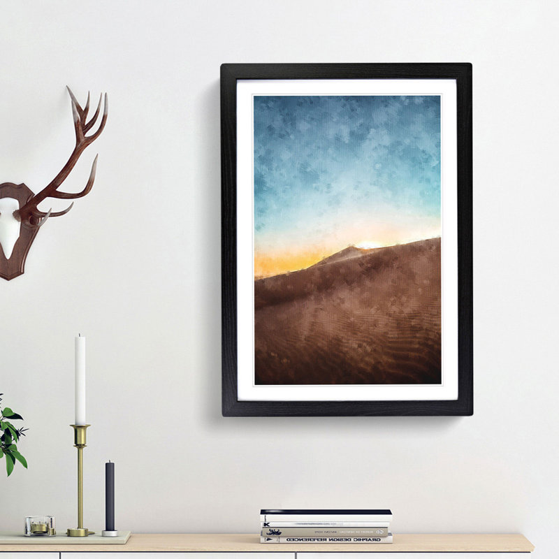 Sand Dunes in Egypt - Picture Frame Graphic Art Print, 33cm H x 24cm W x 2cm D, Black Framed