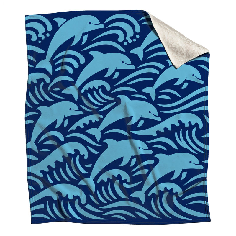 Couvertures Blue Dolphins Waves, L 50 po x H 60 po