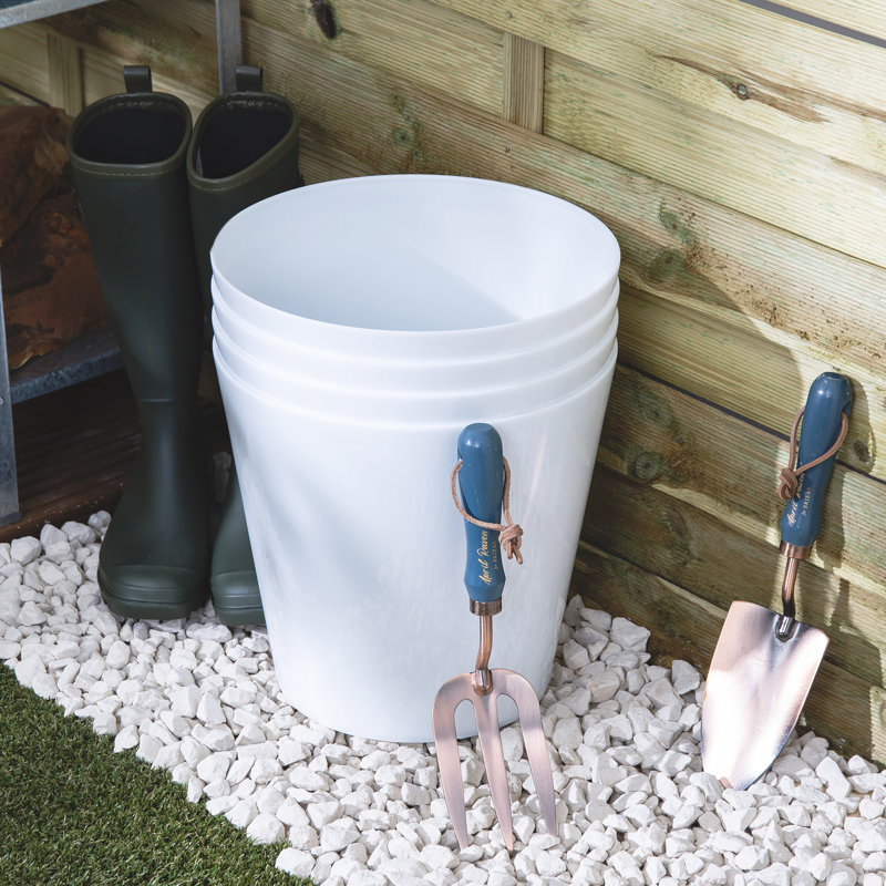 Wham Studio Round Planter Cover, 28cm H x 30cm W x 30cm D, White