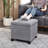 17.7" Square Linen Storage Ottoman With Wheels