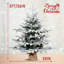Sapin de Noël artificiel floqué préilluminé de 90 cm, 528 branches, 100 lumières DEL bicolores, 26 pommes de pin, diamètre de 79 cm, base en toile de jute et ciment pour la décoration intérieure des fêtes-1268703841