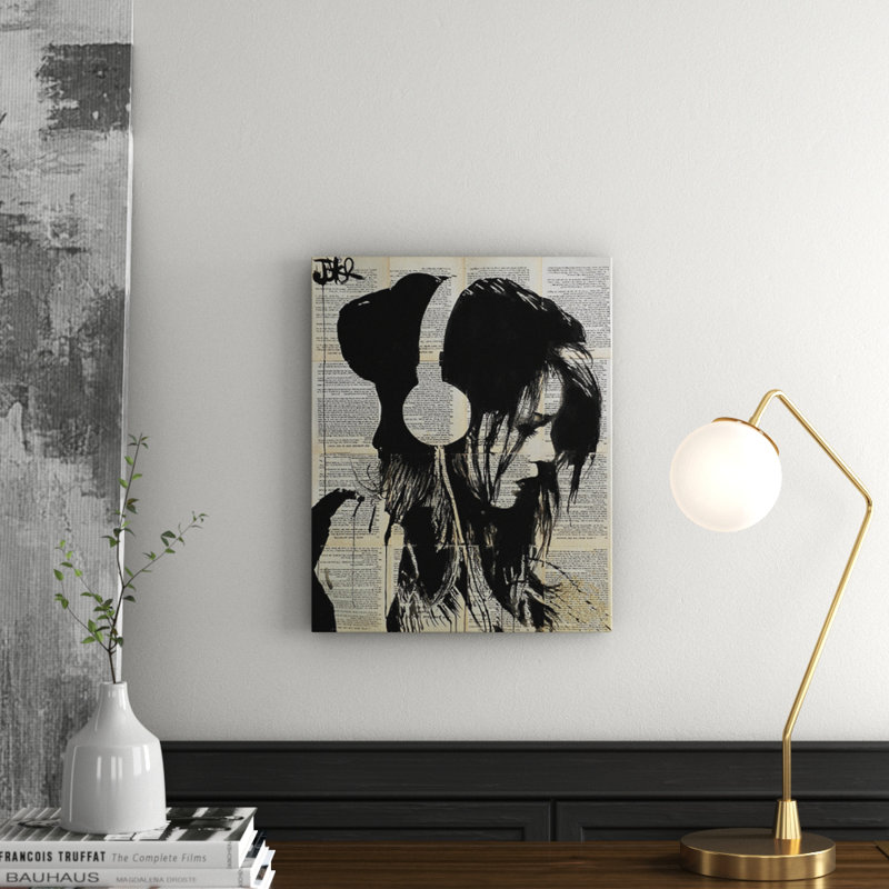 Melodies Solace by Loui Jover - Painting, 40cm H x 30cm W, Yellow