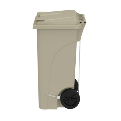 Safco Products Plastic Step-On 32 Gallon Trash Can For Hands-Free Disposal