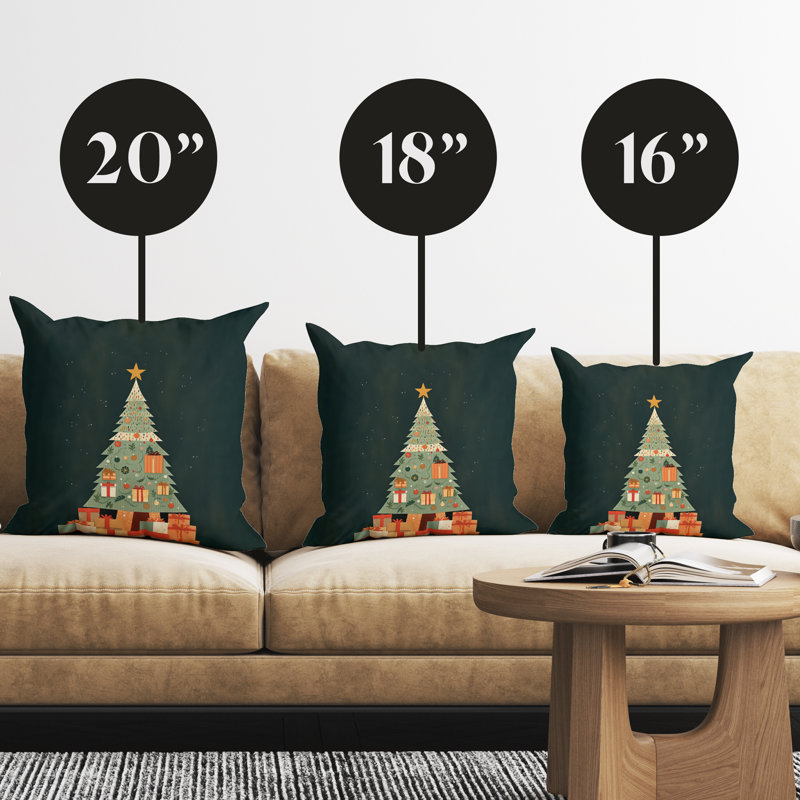 Housse de coussin Christmas Eve Holiday, H 16 po x l 16 po