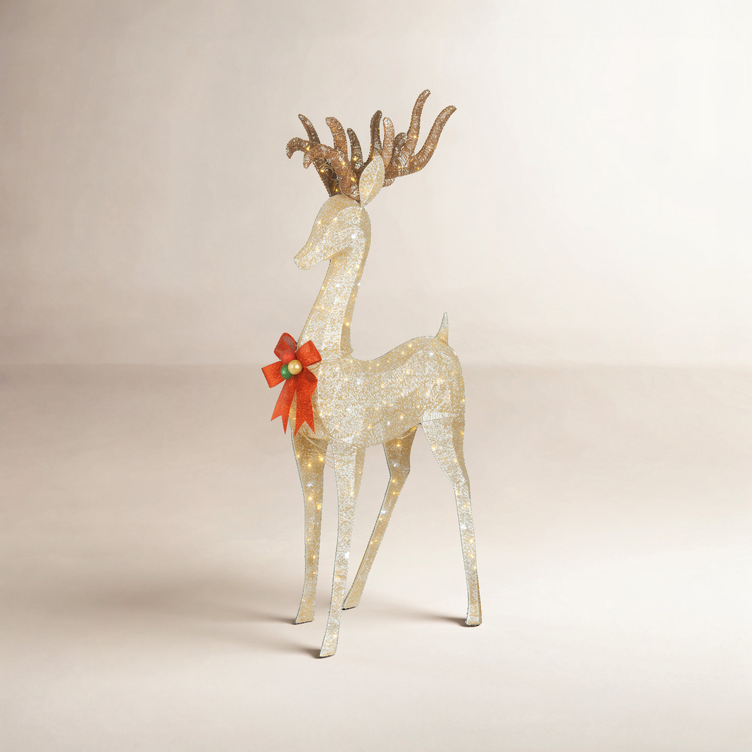 The Holiday Aisle® 74" Pre-Lit Standing Buck