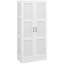 Armoire de rangement moderne de 71 po de hauteur, blanche avec options polyvalentes et tablettes mobiles, design élégant