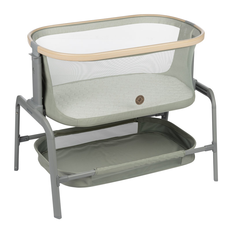 Iora Bedside Crib with Mattress, Green