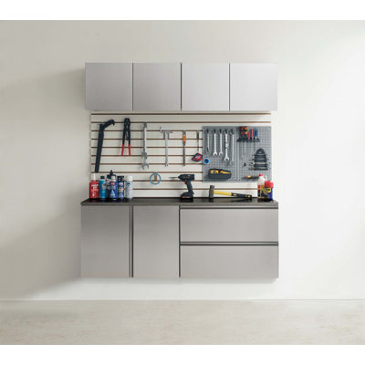 Nova Series 64 In. W X 72 In. H X 20 In. D Metallic Garage Cabinet Set With Soft Closing And Deep Storage, Perfect For Modern Workshops