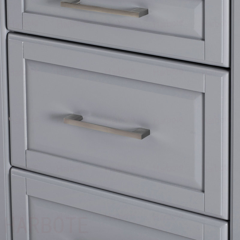 Îlot de cuisine 50,7 po avec rangement, poubelle inclinable et organisateur d'armoire escamotable, îlot de cuisine sur roulettes à 5 roulettes avec abattant, 2 tiroirs, 1 porte