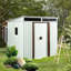 Remise lean-to avec porte transparente pour fenêtre l 6 pi x P 5 pi, remise pour outils de construction moderne robuste avec portes coulissantes et cadenas-97829025