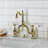 Kingston Brass English Country Two-Handle 3-Hole Deck Mount Bridge Bathroom Faucet with Brass Pop-Up-64743887