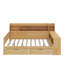Lit de jour double avec tablettes de rangement, lit multifonctionnel avec deux tiroirs de rangement et bureau d'étude-266691531