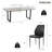Modern Kitchen Dining Set, Extendable Dining Table with Dining Chairs(1Table 4Table)-990287172-956716081