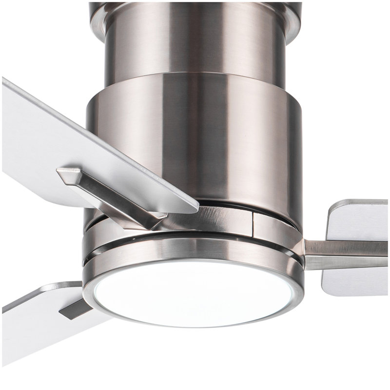 52" Brushed Nickel Lowe Profile Ceiling Fan with Light