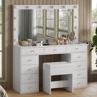 11-Drawer Vanity Set with LED Lights
