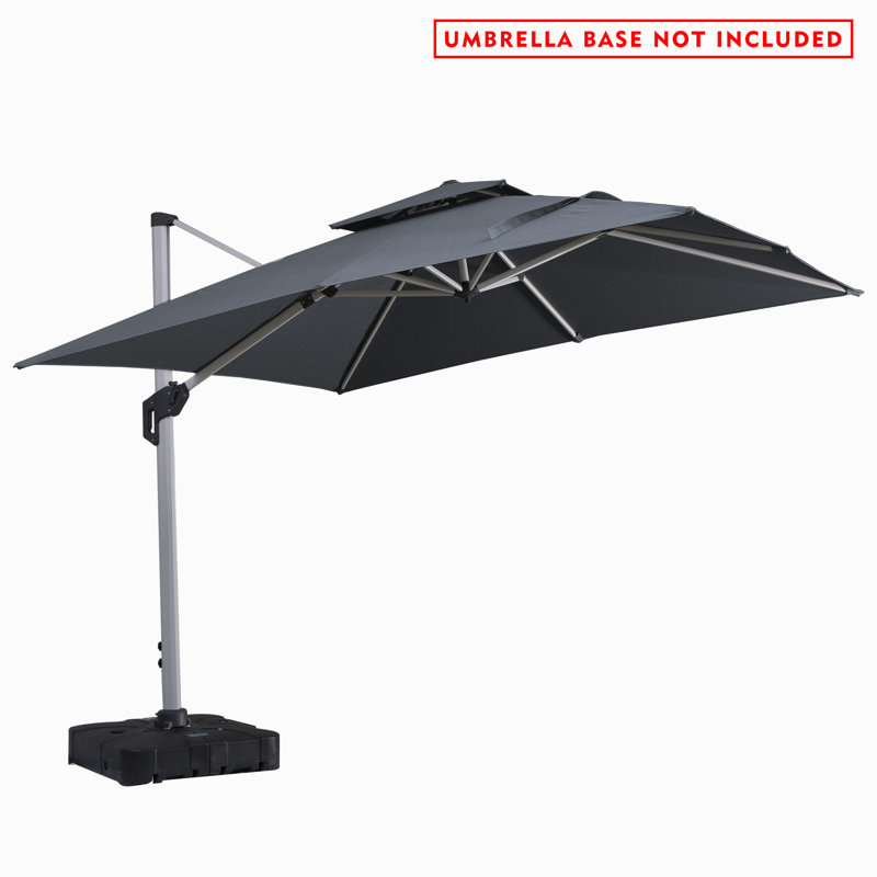 Parasol carré en porte-à-faux 10', gris