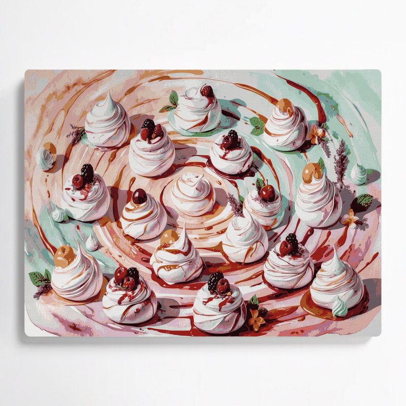 Desserts Pavlova, art mural gris en métal, H 24 po x l 36 po