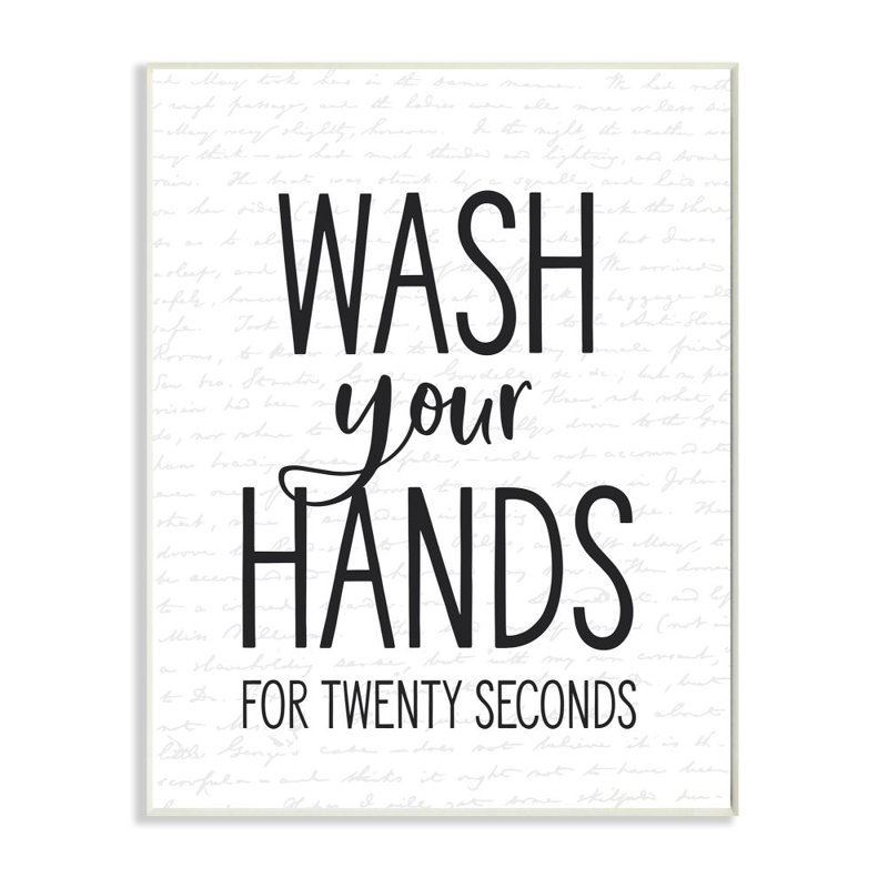 «Wash Your Hands», citation sur la salle de bain «Twenti Seconds Clean» par Ziwei Li - impression d'art graphique