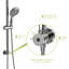 Douche 10 pouces - Douche au-dessus et à la main, 5 modes de sortie, fixation murale, débit de tête de 1,8 gallon par minute-124583806