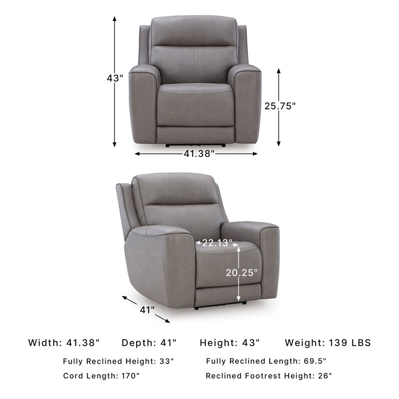 Valdivia Power Recliner, Gray