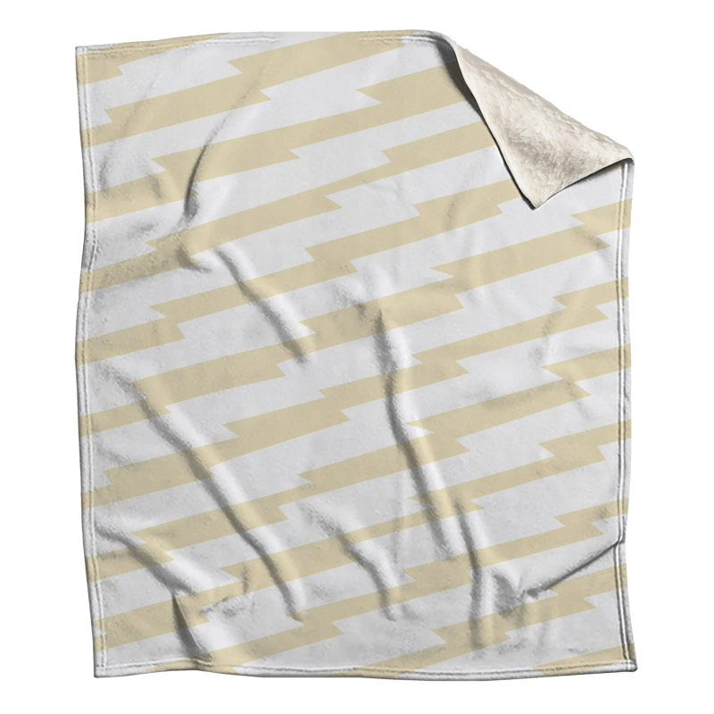 Couvertures beige à lignes en zigzag, 50in W x 60in H