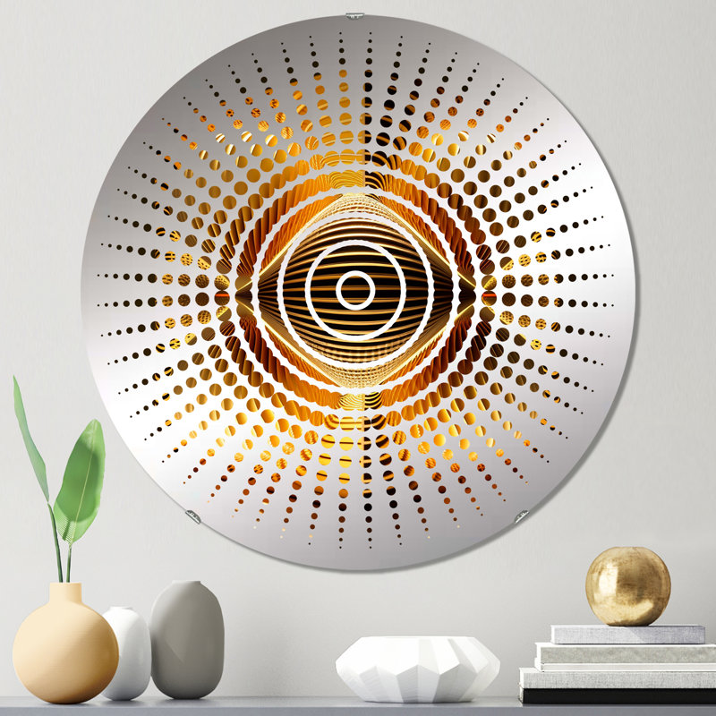 Miroir mural Op-Art Retro Gold, 23,6 po x 23,6 po