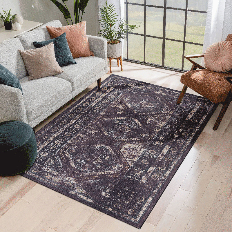 Nicholis Washable Oriental Indoor Rug, Rectangle 9' x 12'