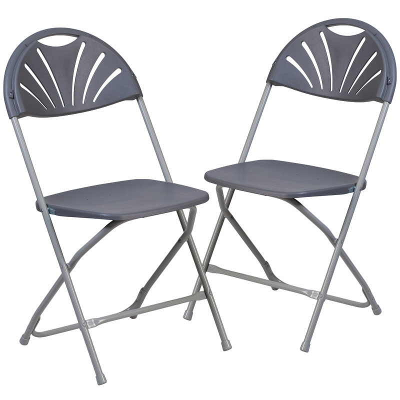 Chaise en plastique à dossier ventilé d'une capacité de 650 lb, Gris