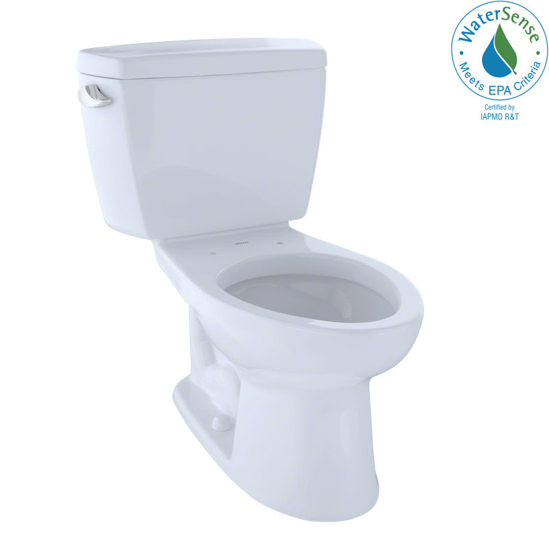 Drake® Elongated Two-Piece toilet (Seat Not Included), Cotton, Left-Hand, Gravity