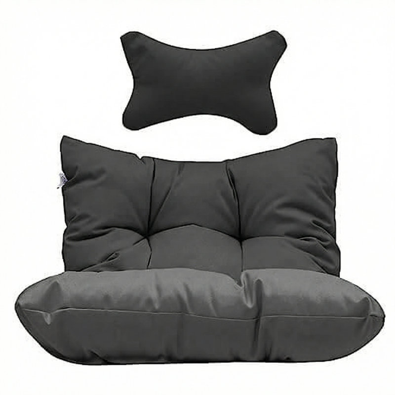 Outdoor Polyester Seat Cushion, Dark Gray