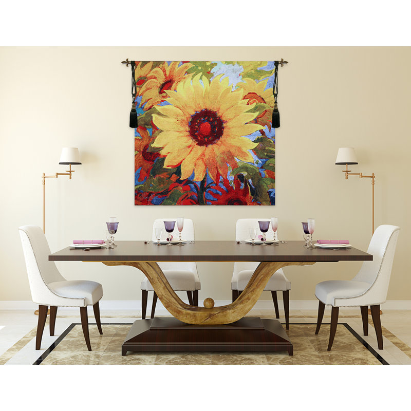 Loom Woven Cotton Blend Wall Hanging, 37" H x 37" W x 0.15" D