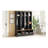 Farmhouse 59"W Wide Hall Tree With 8 Hooks, Practical Entryway Bench With Open Compartments, 76.7"H Modern 3-In-1 Wooden Style Coat And Shoe Rack For Mudroom, Living Room, Black-2017843850