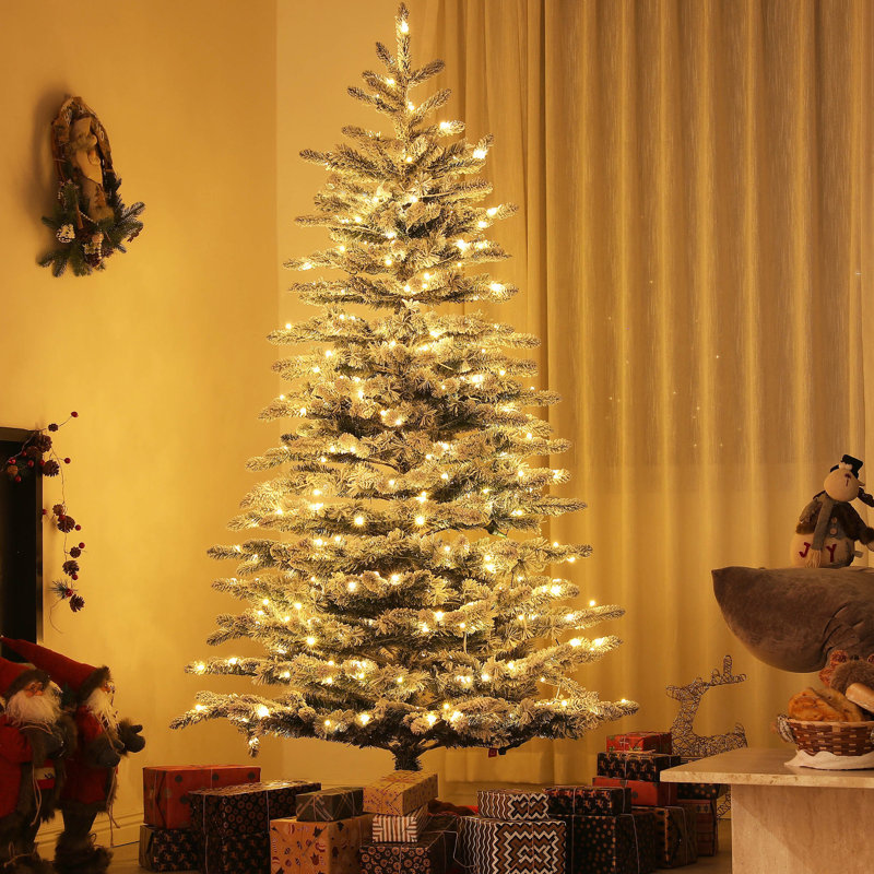 Multicolore arbre de Noël artificiel avec 400 lumières à DEL et base stable pour célébration 47,2 "x 76,8"