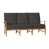 Croquet 75.75" Wide Outdoor Teak Patio Sofa with Cushions