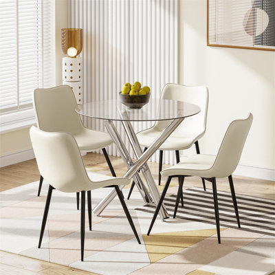 Tempered Glass Amazon Round Glass Dining Table Coffee Table 36