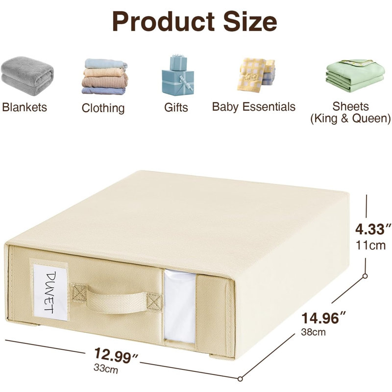Bed Sheet Organizers and Storage 6 Pack - Foldable Sheet Holder for Linen Bedding Storage Box for organization, Sheets Set Holder for Blanke, Towel (King & Queen Size)