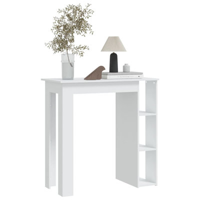 Bar Table Kitchen Pub Table Bistro Table with Shelf Engineered Wood